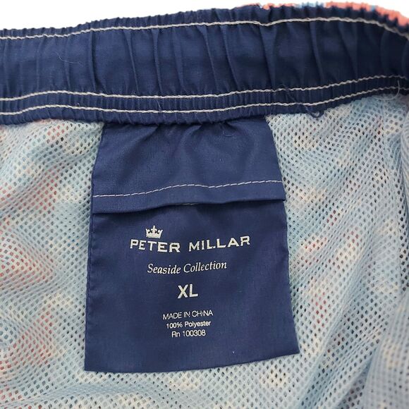 Peter Millar Seaside Collection Swim Shorts Trunks Mens XL Blue Pink Pool Beach - Picture 8 of 10